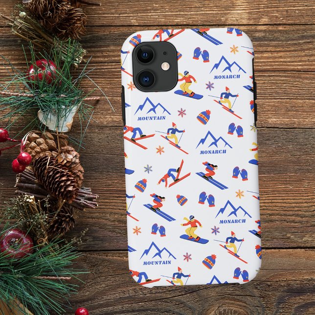 Monarch Mountain Colorado Skitouren Muster Case-Mate iPhone Hülle (Monarch Mountain Colorado ski snowboard winter snow vacation christmas holidays iphone case)