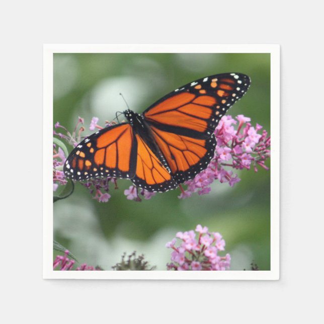 Monarch Orange Butterfly Foto Serviette (Vorderseite)