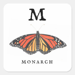 Monarch  quadratischer aufkleber