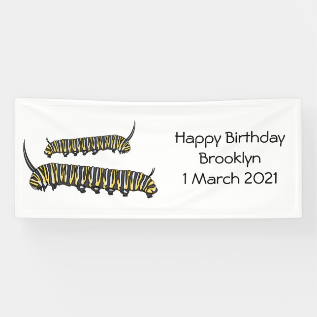 Monarch Raupe Cartoon Banner (Horizontal)