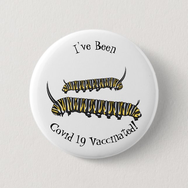 Monarch Raupe Cartoon Button (Vorderseite)