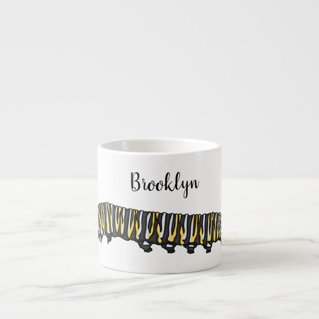 Monarch Raupe Cartoon Espressotasse (Vorderseite)