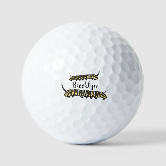 Monarch Raupe Cartoon Golfball (Vorderseite)