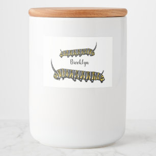 Monarch Raupe Cartoon Lebensmitteletikett
