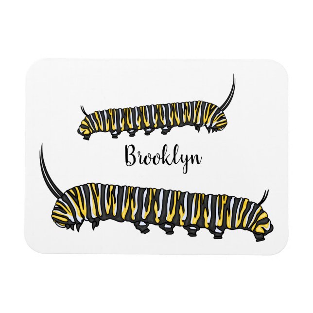 Monarch Raupe Cartoon Magnet (Horizontal)