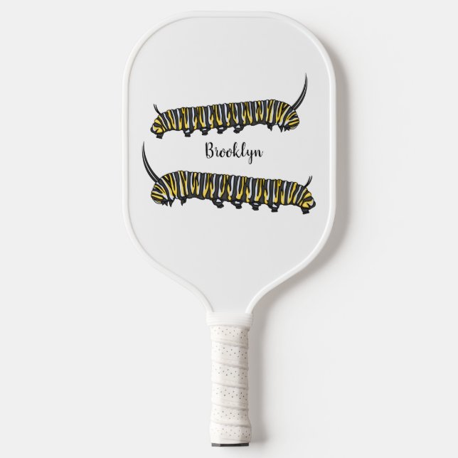 Monarch Raupe Cartoon Pickleball Schläger (Vorderseite)