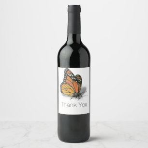Monarch-Schmetterling Anpassbarer Text Weinetikett