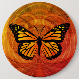 Monarch-Schmetterling Gold Rot Button