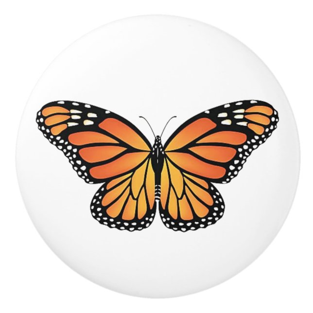Monarch-Schmetterling Schubladenknöpfe Keramikknauf (Vorderseite)