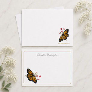 Monarch-Schmetterling Vintage inspirierte Dankesch Mitteilungskarte