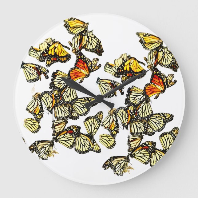 Monarch-Schmetterlinge Große Wanduhr (Vorderseite)