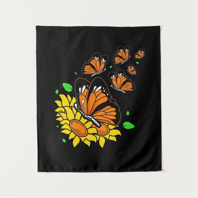 Monarch-Schmetterlinge Wandteppich (Vorderseite)