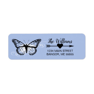 Monarch-Schmetterlings-Blau-Rücksendeadresse