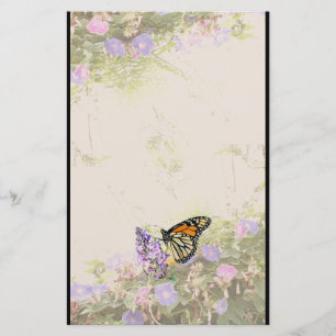 Monarch-Schmetterlings-Blumen-Briefpapier Briefpapier