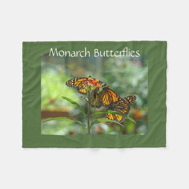 Monarch-Schmetterlings-Designer-Fleecedecken Fleecedecke (Vorderseite (Horizontal))