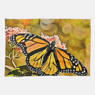 Monarch-Schmetterlings-Gartenkunst Geschirrtuch