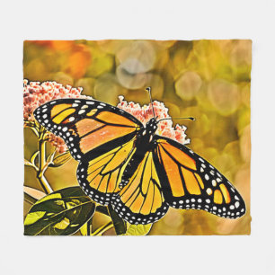 Monarch-Schmetterlingsgarten-Kunst Fleecedecke