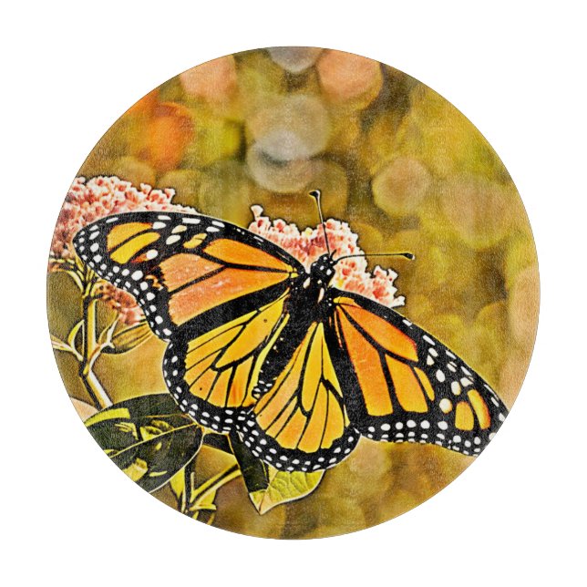 Monarch-Schmetterlingsgarten-Kunst Schneidebrett (Vorderseite)