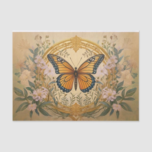 Monarch Spun Gold, schönes formales Design Seidenpapier (Vorderseite)