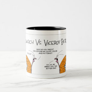 Monarch Vs. Viceroy Butterfly Zweifarbige Tasse
