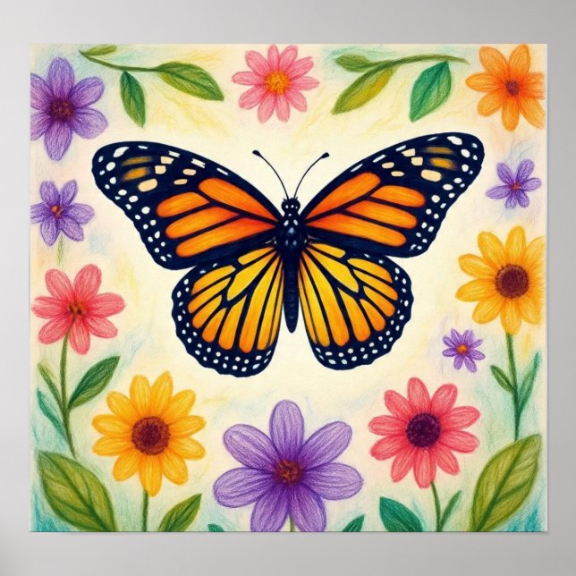 MonarchDaisyGarten Poster (Vorne)
