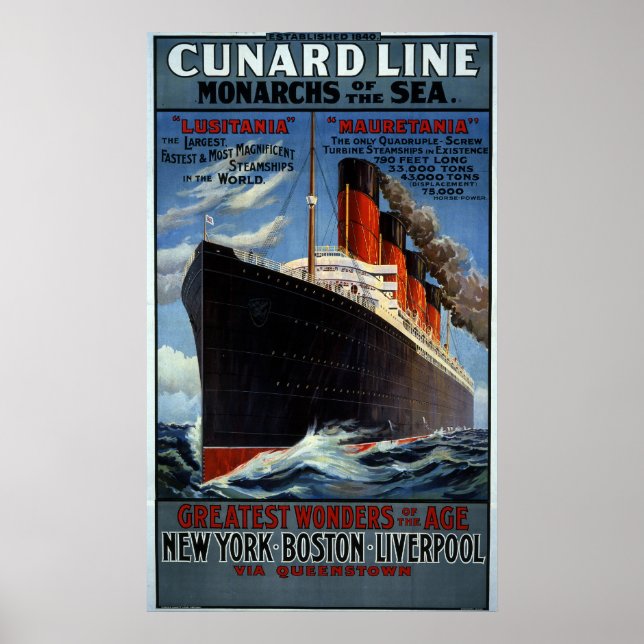 Monarchen der Cunard Line Poster (Vorne)