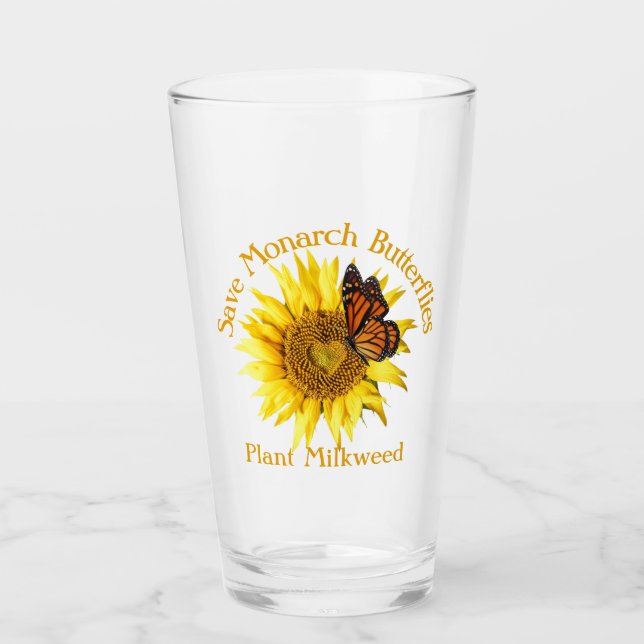 Monarchen-Schmetterlinge, Monarch auf einer Sonnen Glas (Vorderseite)