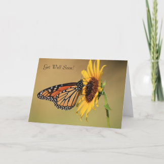 Monarchfalter auf gelber Sonnenblume Karte