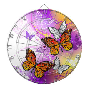 Monarchfalter auf violettem Hintergrund Dartscheibe