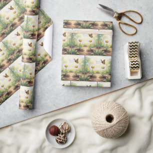 Monarchfalter bei der Briefzustellung Geschenkpapier