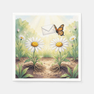 Monarchfalter bei der Zustellung von Post Serviette