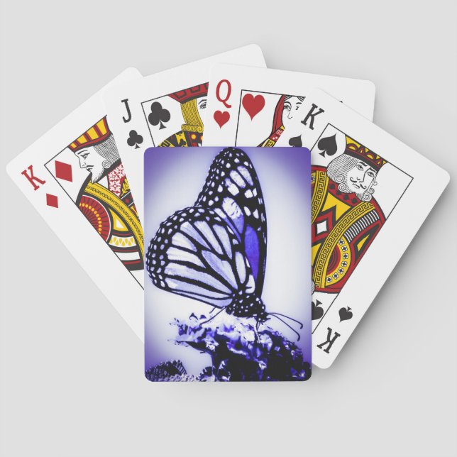 Monarchfalter, blau spielkarten (Rückseite)
