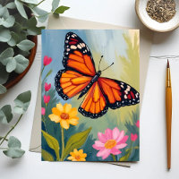 Monarchfalter-Blumen-Aquarellmalerei