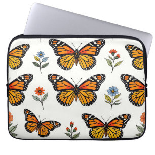 Monarchfalter-Blumenmuster Laptopschutzhülle