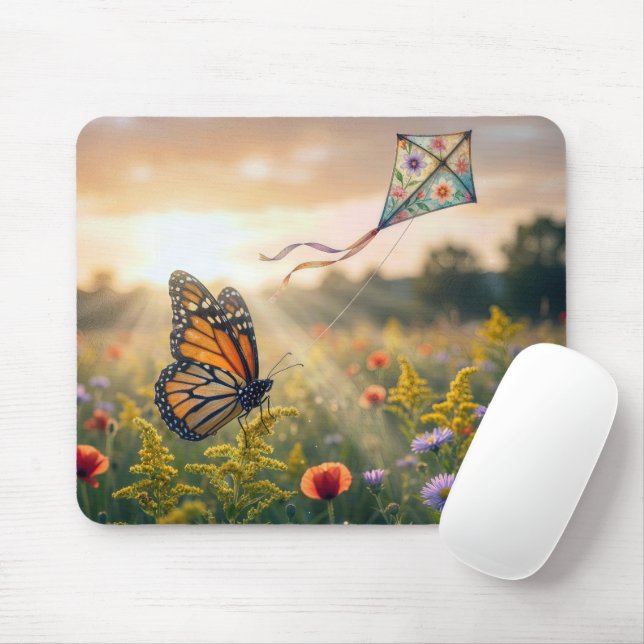 Monarchfalter fliegt einen Drachen Mousepad (Mit Mouse)