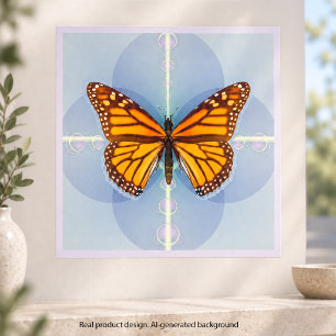 Monarchfalter Geometrische Digitalkunst Fotodruck