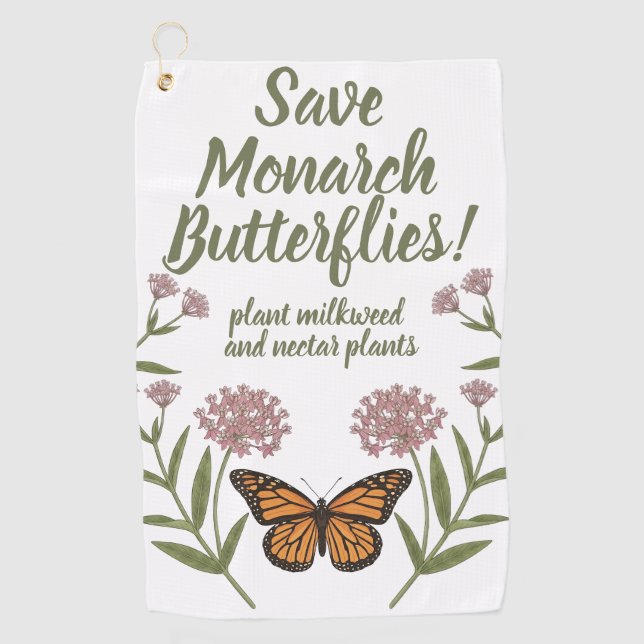 Monarchfalter Golfhandtuch (Vorderseite)