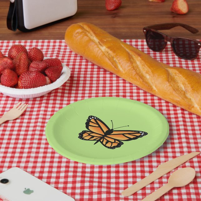 Monarchfalter Orangefalter Pappteller (Picknick)