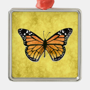 MONARCHFALTER Verzierung Silbernes Ornament