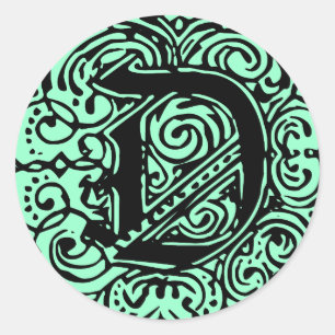 Monarchia Black "D" Runder Aufkleber