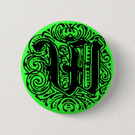 Monarchia Monogram Letter W Initial Alphabet W Button