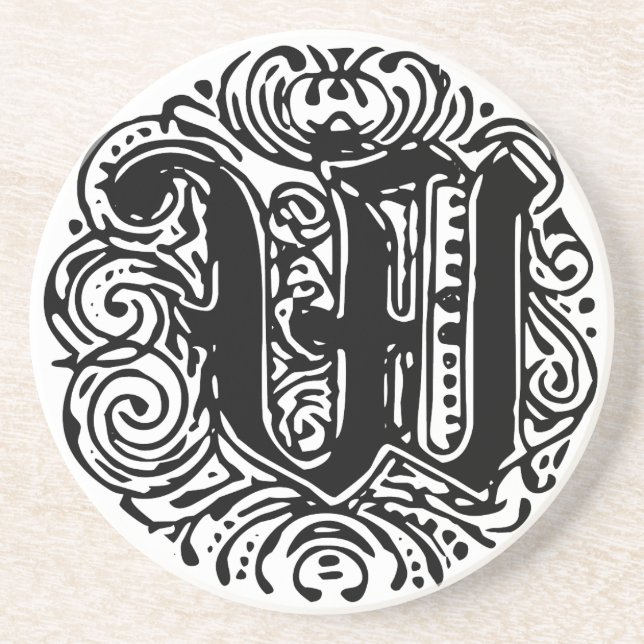Monarchia Monogram Letter W Initial Alphabet W Getränkeuntersetzer (Vorne)
