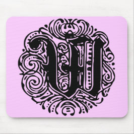 Monarchia Monogram Letter W Initial Alphabet W Mousepad