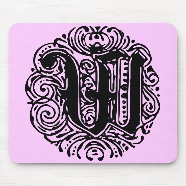 Monarchia Monogram Letter W Initial Alphabet W Mousepad (Vorne)