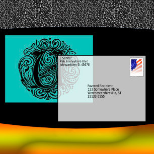 Monarchia Vintage-Schrift "U"-Buchstaben-Postkarte Postkarte