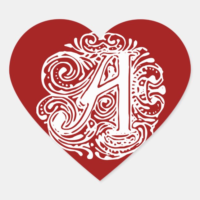 Monarchia White Letter "A" Herz-Aufkleber (Vorderseite)