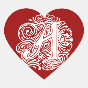 Monarchia White Letter "A" Herz-Aufkleber