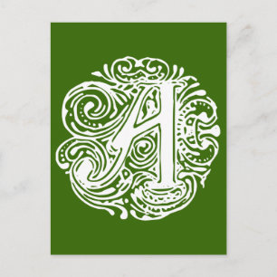 Monarchia White Letter "A" Postkarte