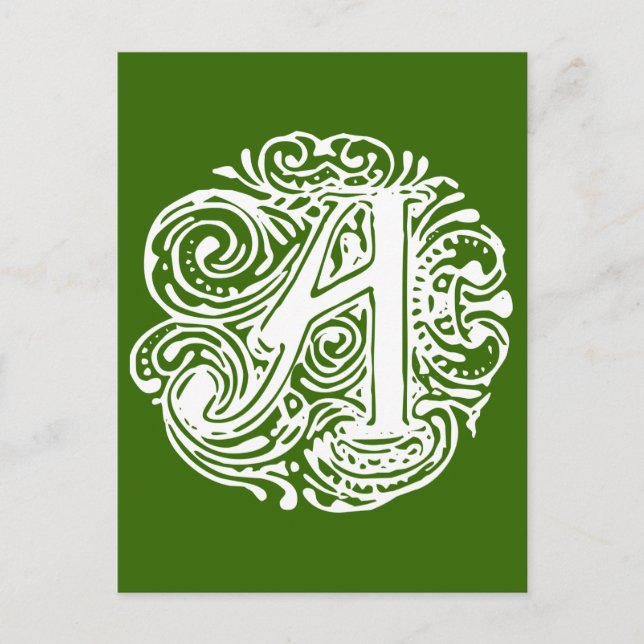 Monarchia White Letter "A" Postkarte (Vorderseite)
