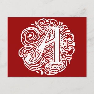 Monarchia White Letter "A" Postkarte